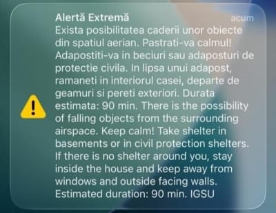 Romania Issues Extreme Alert Over Drone