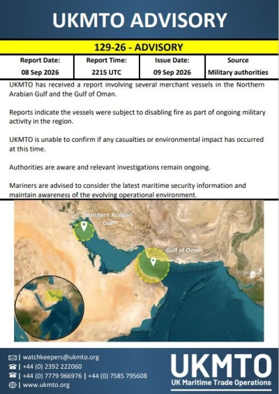 Merchant Vessels Hit in Arabian Gulf