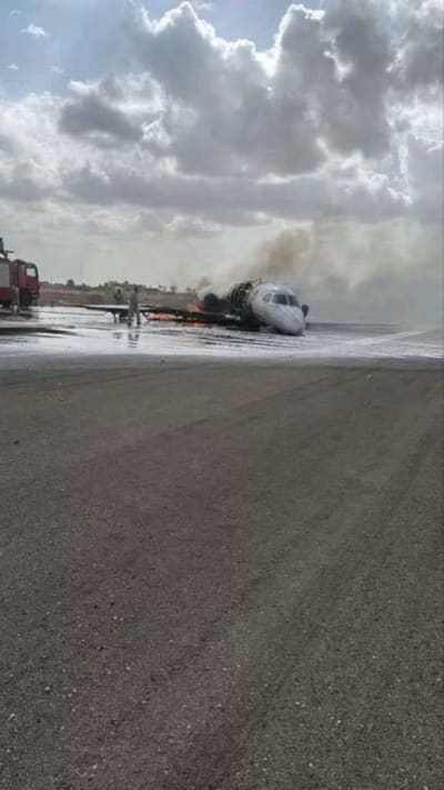 Plane Crash at Misrata Airport, Libya