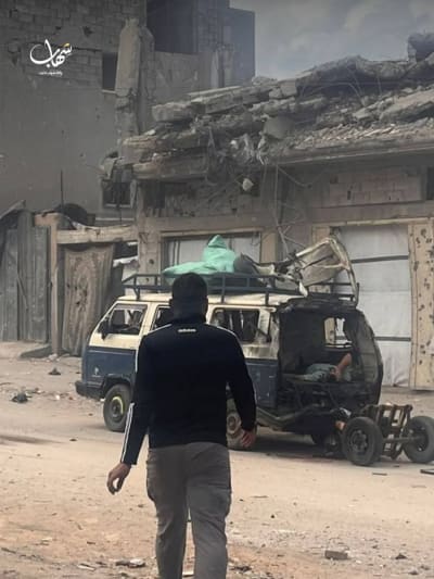 Vehicle Hit Southwest of Gaza City