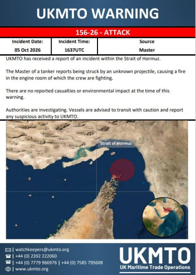 Tanker Hit in Strait of Hormuz