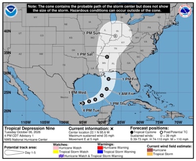 Tropical Depression Forms in Gulf