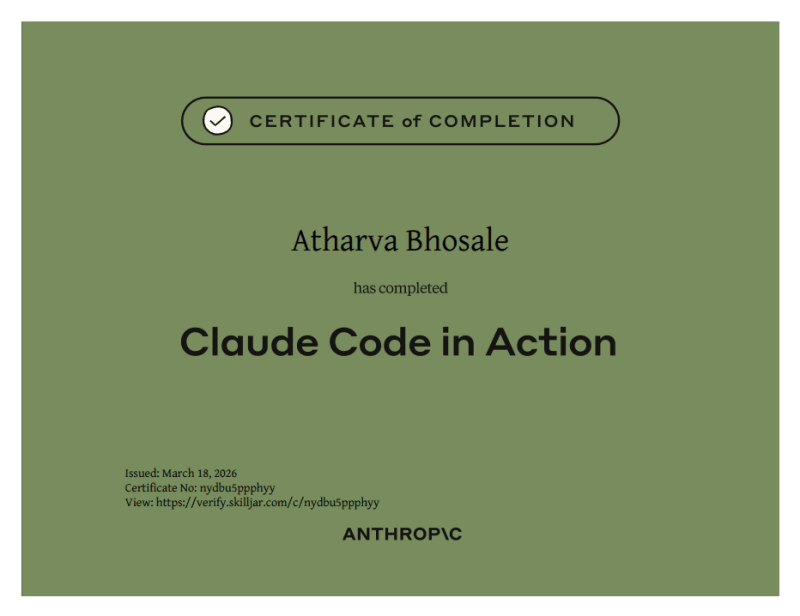 Claude Code in Action Certificate