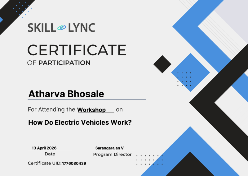Electric Vehicles Working Certificate
