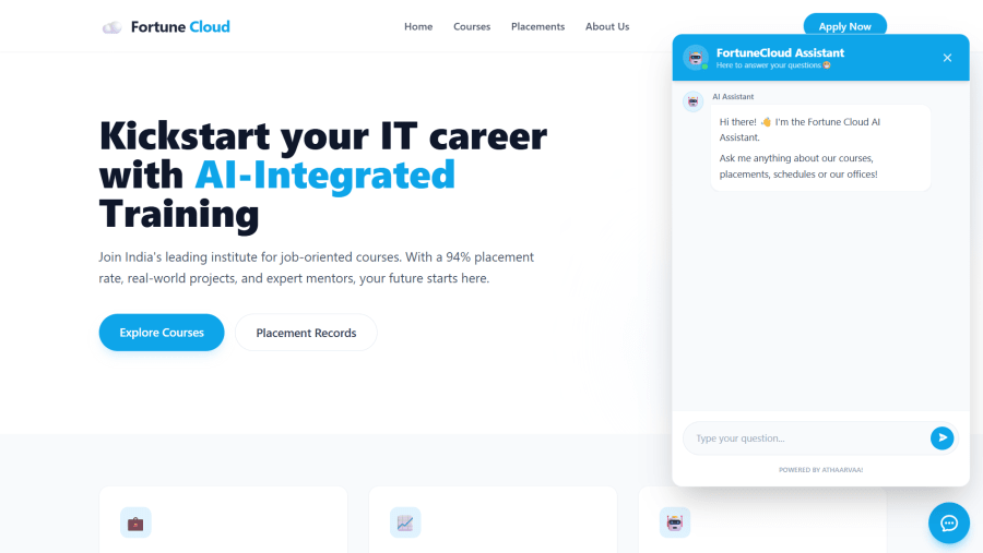Fortune Cloud ChatBot preview