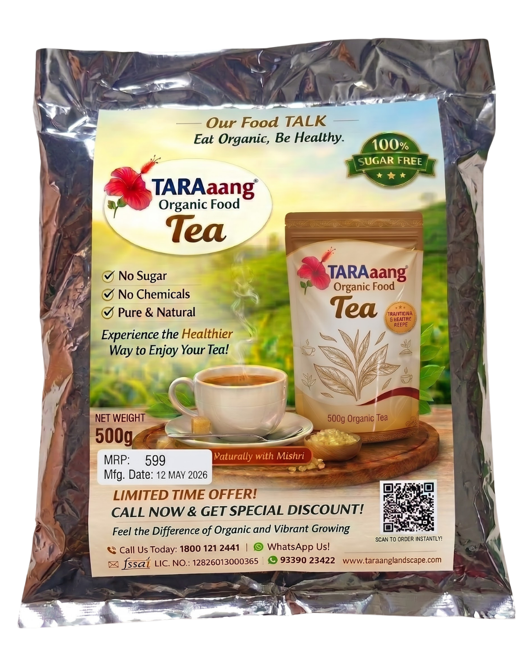 Taraaang 100% Organic Milk Tea with Pure Desi Gur and Spices