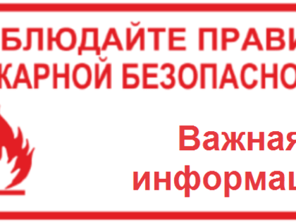 БУДЬТЕ БДИТЕЛЬНЫ И СОБЛЮДАЙТЕ ПРАВИЛА  ПРОТИВОПОЖАРНОЙ БЕЗОПАСНОСТИ