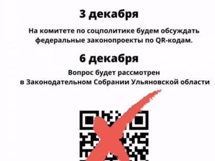 QR-законопроекты в Заксобрании Ульяновской области рассмотрят 6 декабря