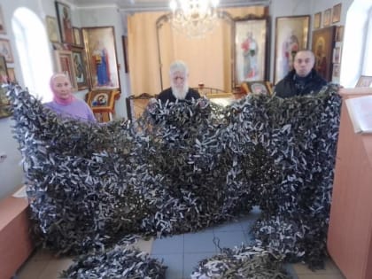Освящение маскировочных сетей для воинов СВО в Сабакаево