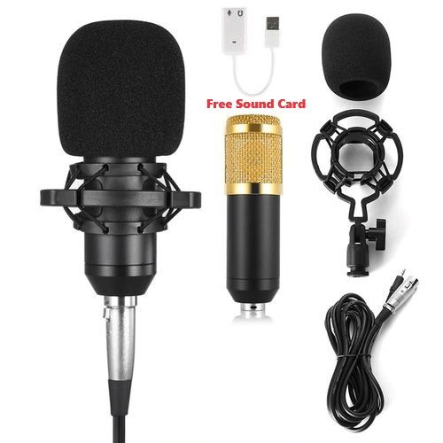 Microphone Condenser Microphone Audio Mic Studio Sound Recording Microphone - Gold