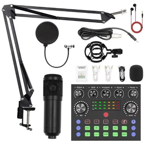 Microphone Legendary Vocal Professional Mono Stage Condenser Microphones With Live Sound Card Patented Audio Reference Companding For Crystal Clear Sound Suitable For Content Creation, Live Streaming, YouTube video, Broadcasting, Interviews And More Useag