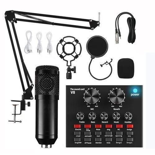 Microphone Mic With V8 Sound Card BM800 Kit, Condenser Stand