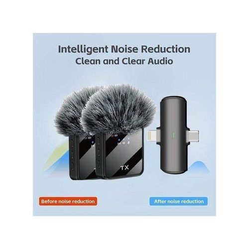 TX F15-2 DOUBLE NOISE CANCELLING WIRELESS MICROPHONE FOR IPHONE AND TYPE C