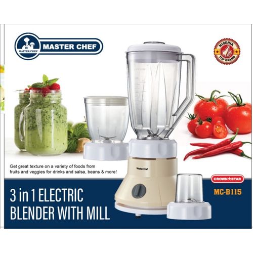 Master Chef Blender/Grinder With 2 Mills