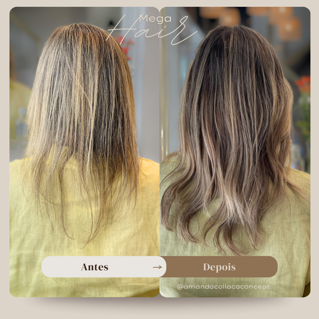 Antes e depois mega hair 3