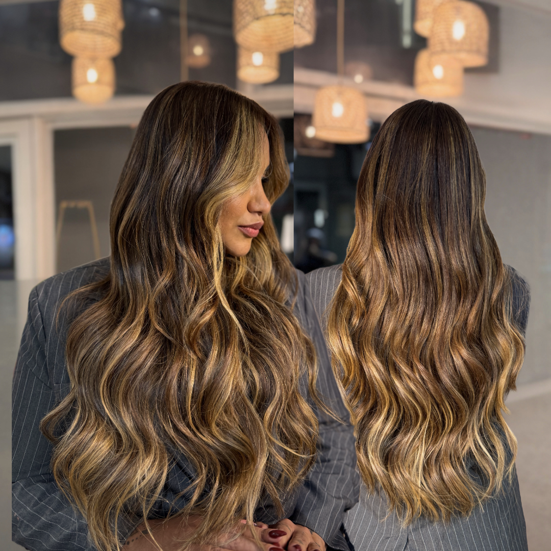 Cliente com mega hair de alto impacto