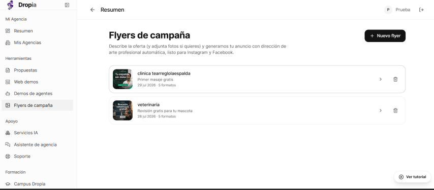 Generador de flyers para campañas con ia