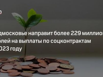 Более 229 млн рублей предусмотрено в бюджете Подмосковья на выплаты в рамках социальных контрактов в 2023 году
