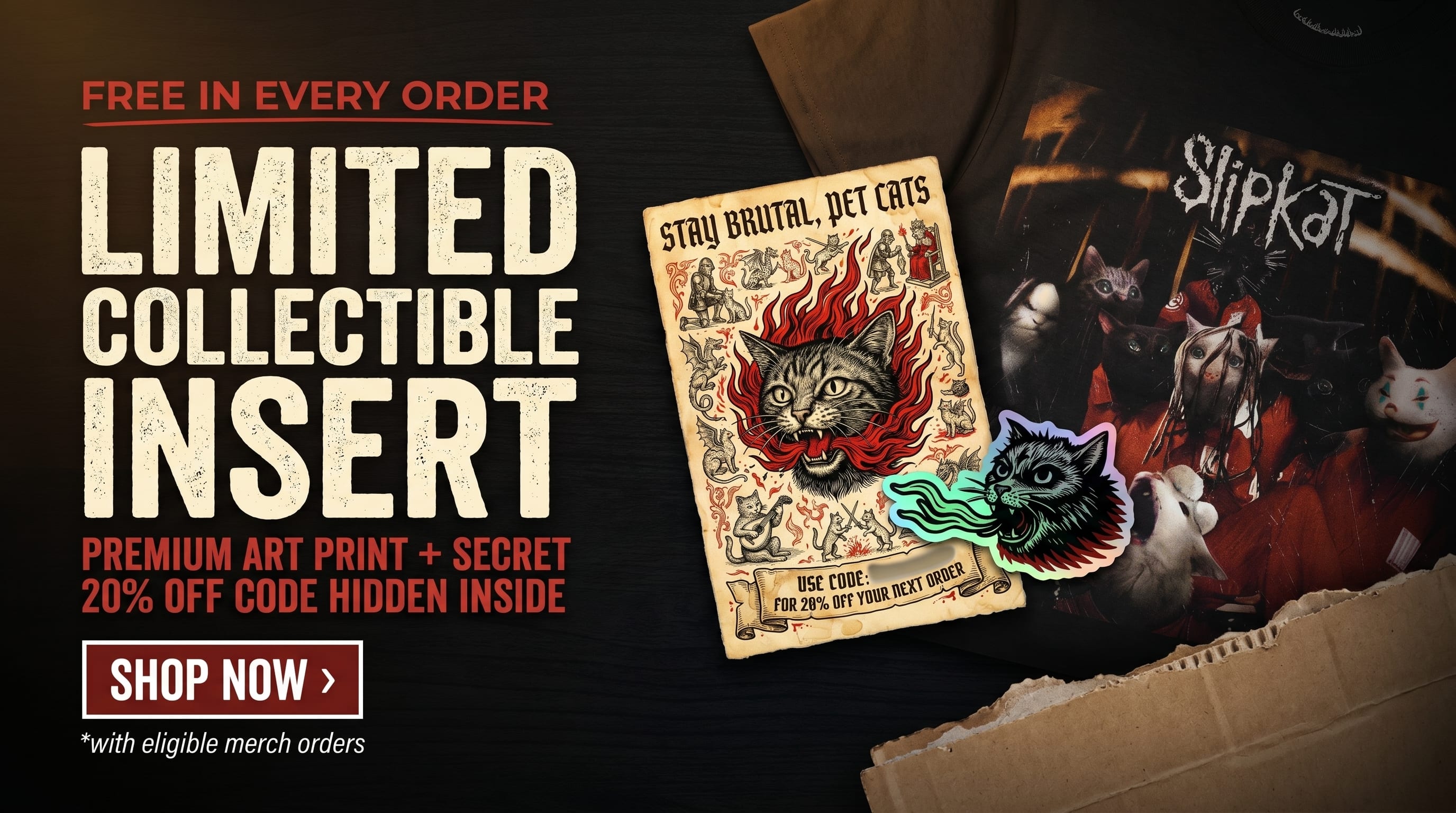 Free limited collectible insert in every order