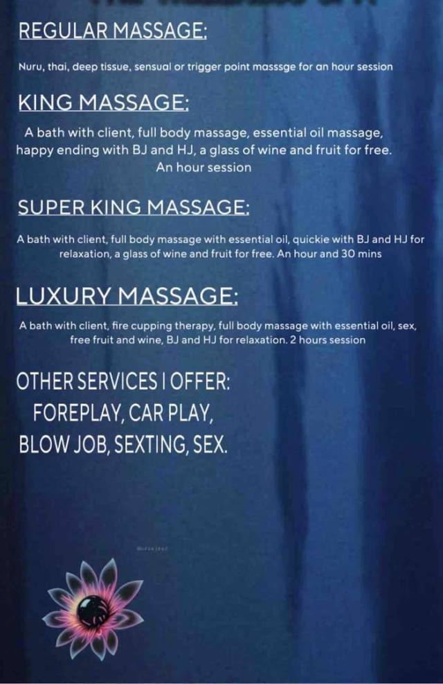 I believe I’m worthy of your bookings among other therapists. I am competent, skilled and professional masseuse with extensi