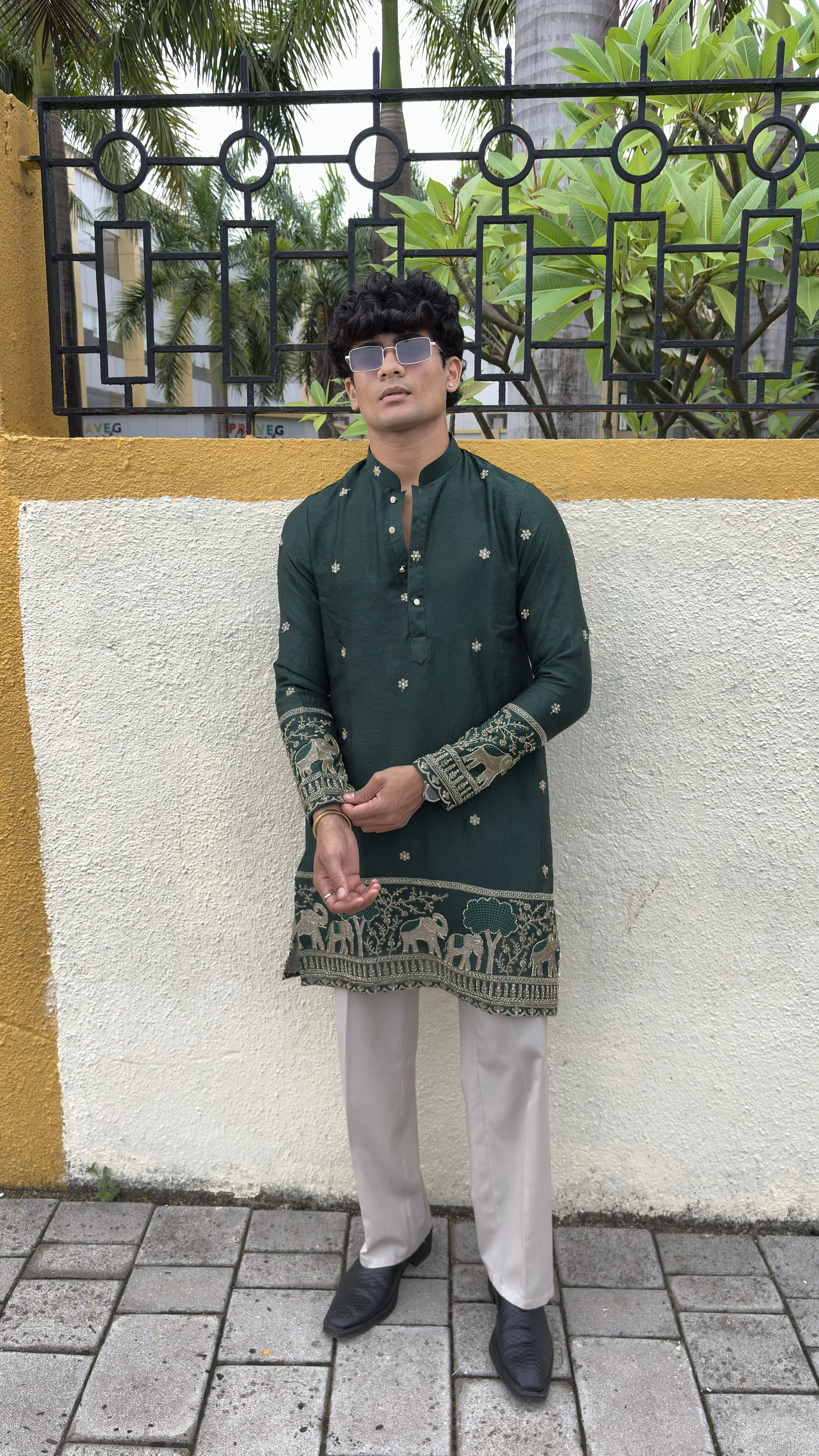 DWAARIK Maharaja Elephant Motif Kurta - 2