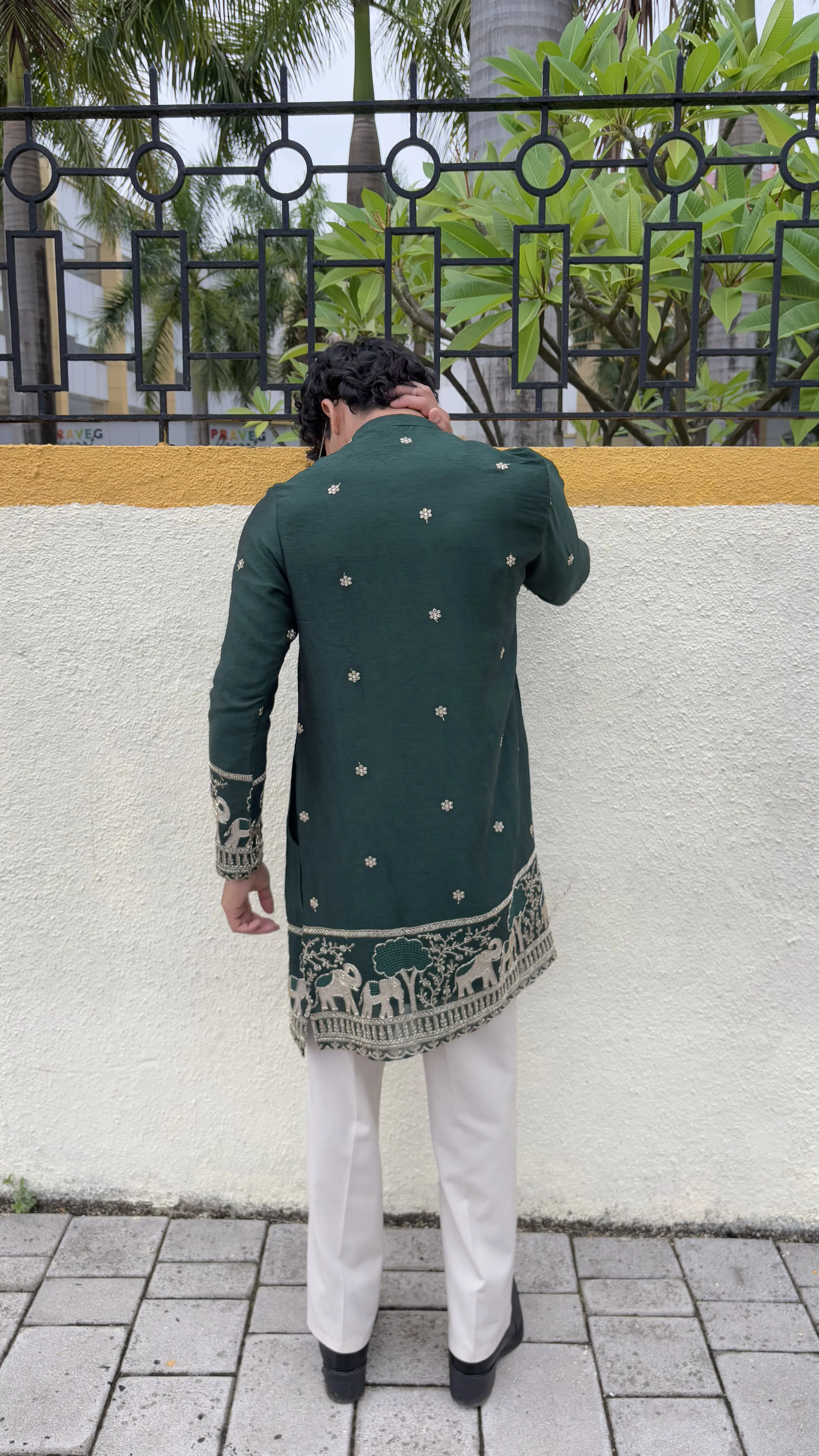 DWAARIK Maharaja Elephant Motif Kurta - 3