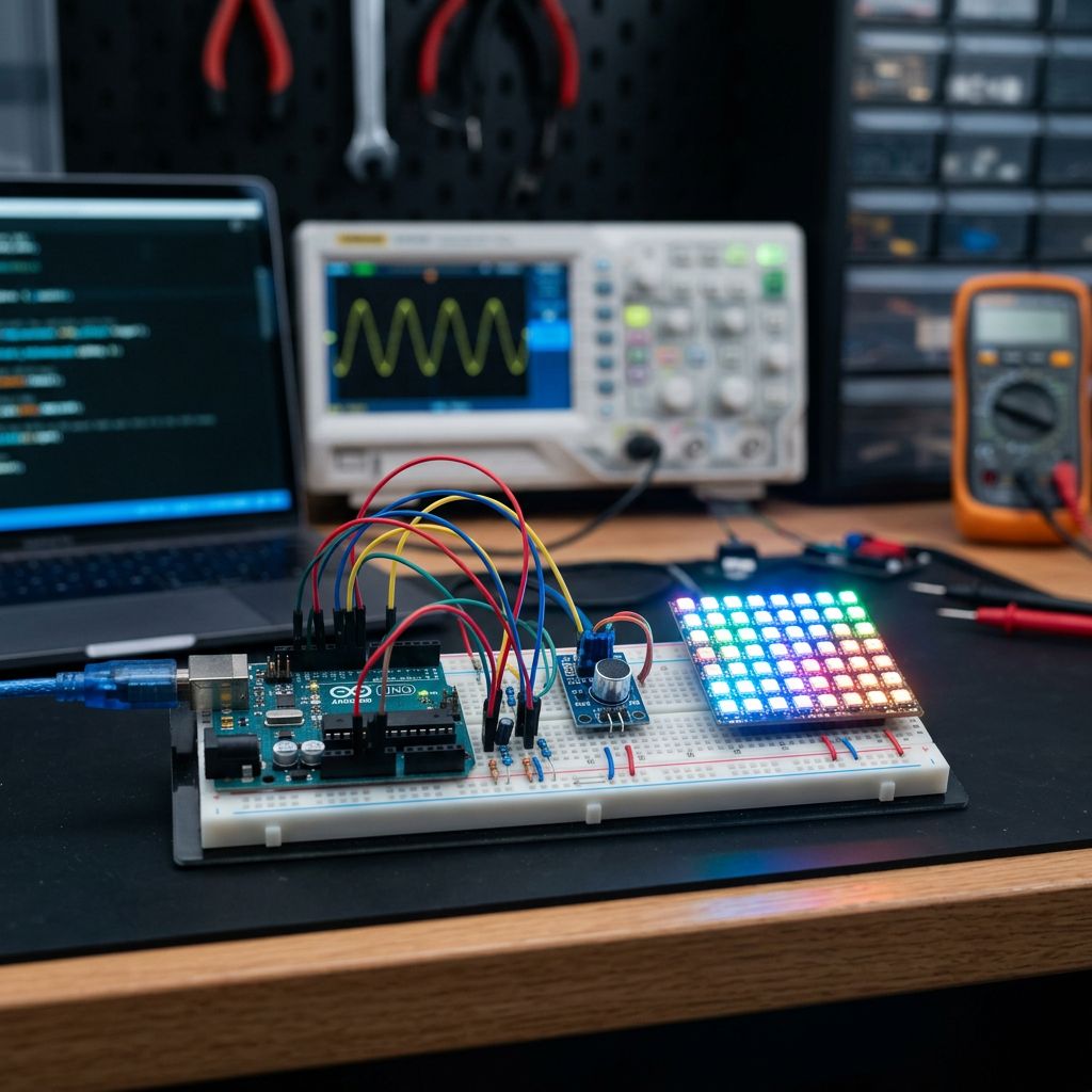 Spectacol de Lumini LED Activat de Sunet cu Arduino și Senzor de Sunet