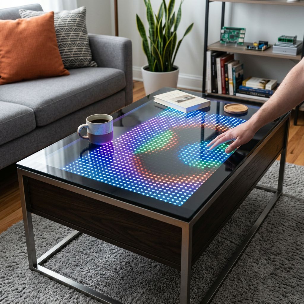 Display LED Interactiv pentru Măsuța de Cafea - Transformă-ți Camera de Zi