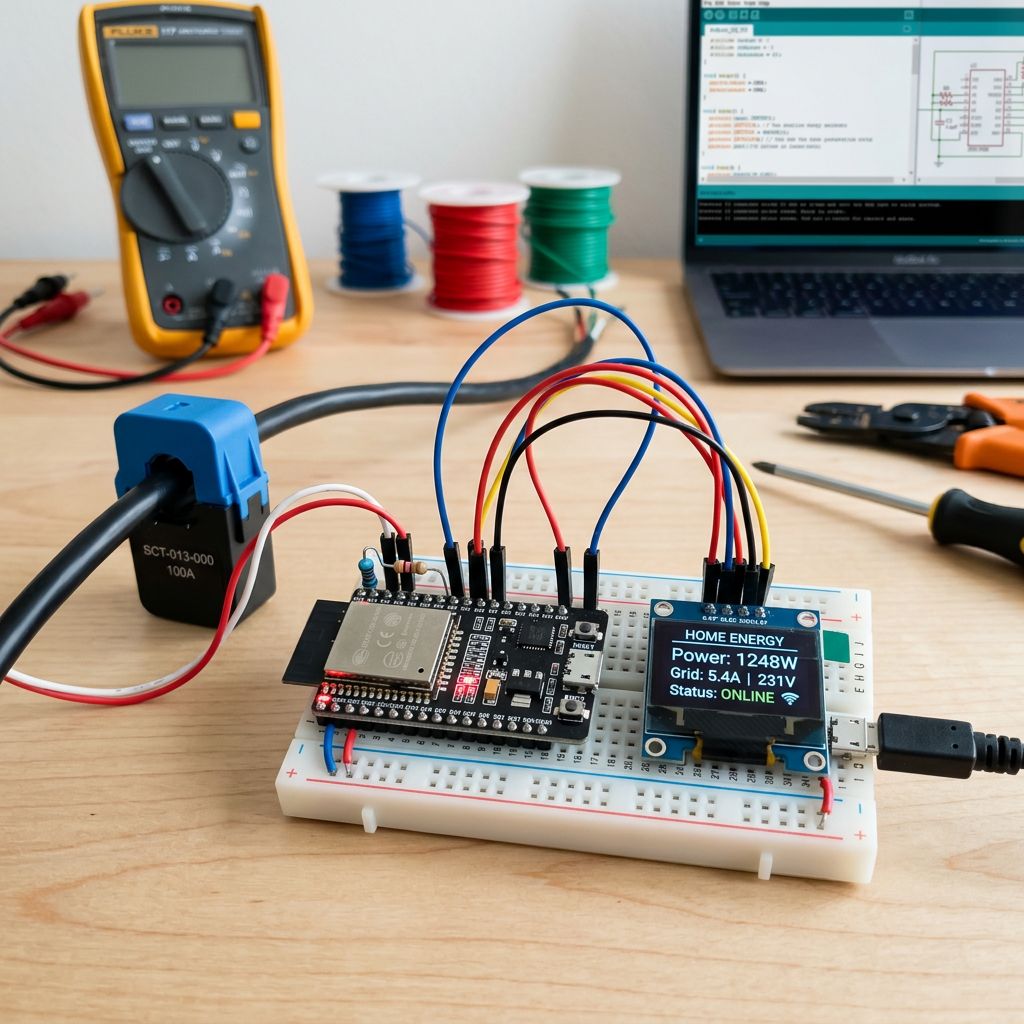 Monitorizează Energia de Acasă în Timp Real cu ESP32 & OLED