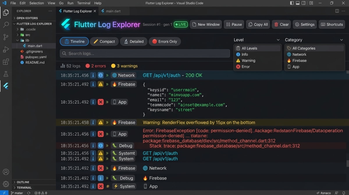 Flutter Log Explorer