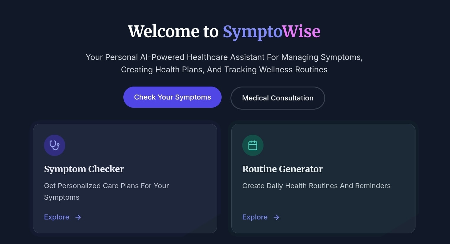 SymptoWise - AI Health & Wellness Platform
