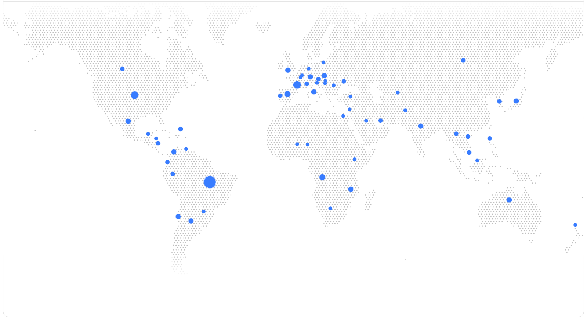 World map showing CodeQR global presence