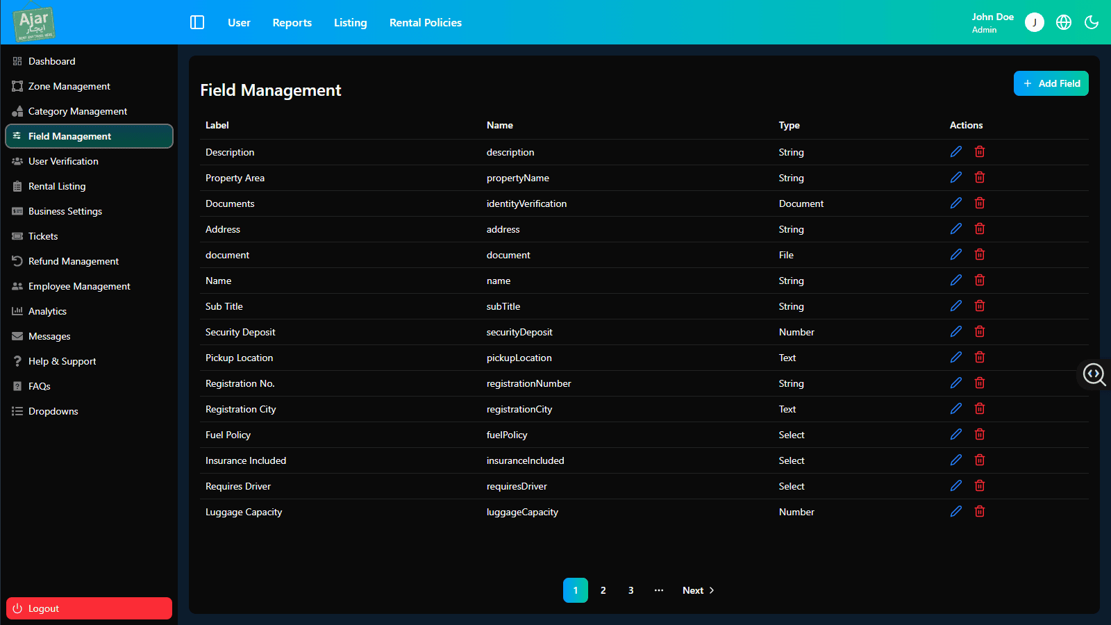 Ajar – Enterprise Rental Ecosystem 3