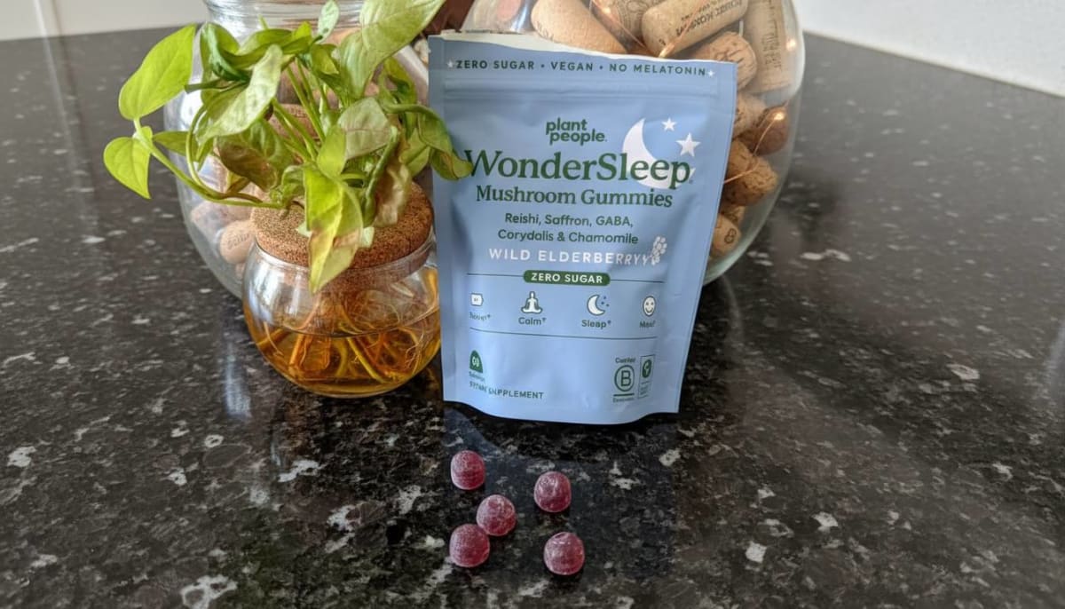 Plant People WonderDay Mushroom Gummies dark jewel-shaped
