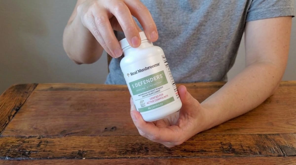 Real Mushrooms 5 Defenders Capsules for travel