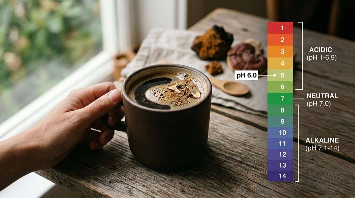 Is mushroom coffee acidic on the stomach?