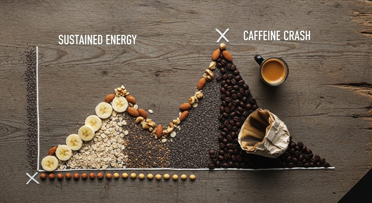 Mushroom coffee powder being scooped into a French press with dried chaga and lion's mane pieces nearby