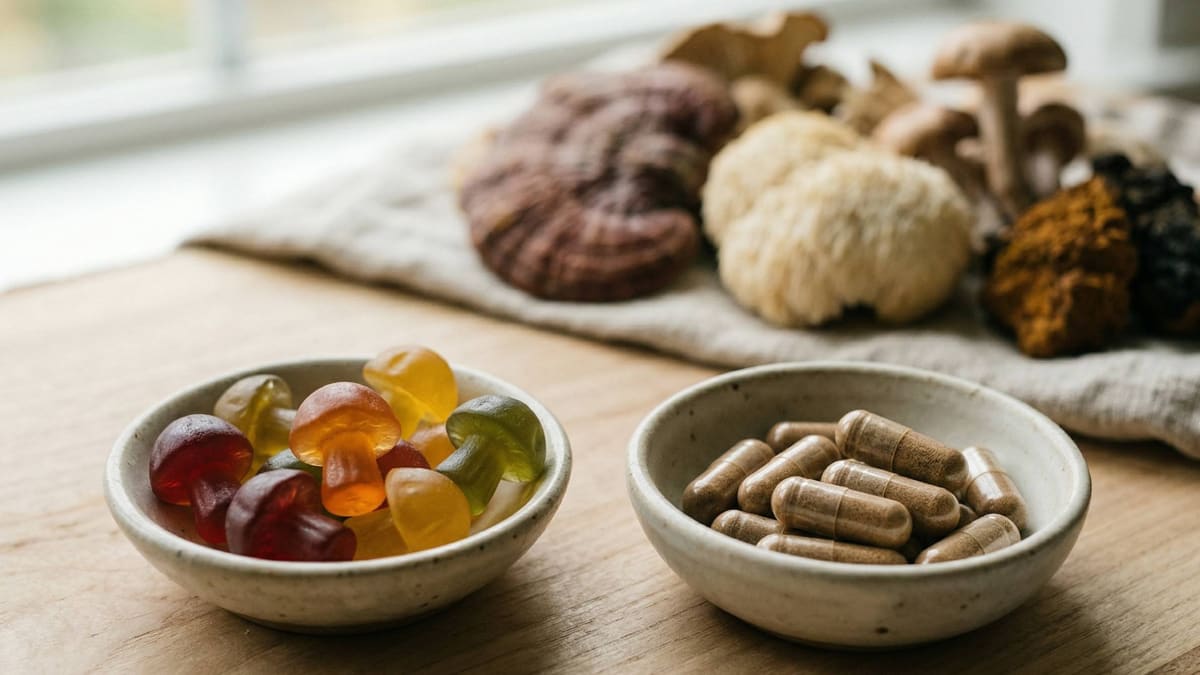 Mushroom Gummies vs Capsules (Why Format Changes Absorption)