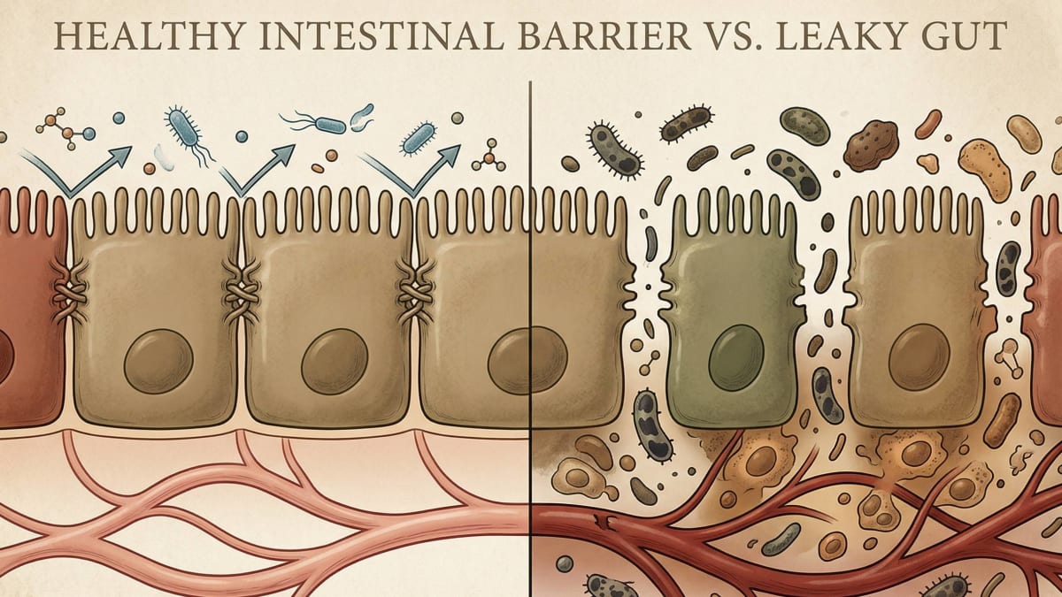 Dried medicinal mushrooms and extract powder arranged on a wooden surface