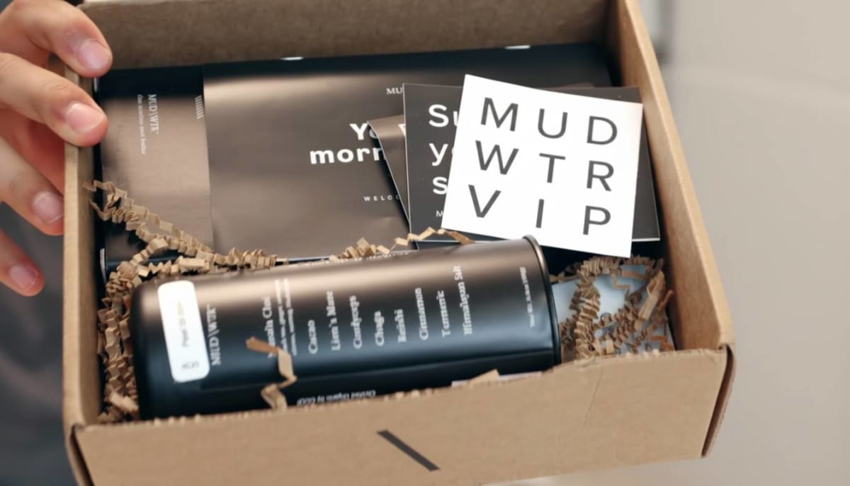 Three flavor varieties of MUD WTR lined up for comparison testing