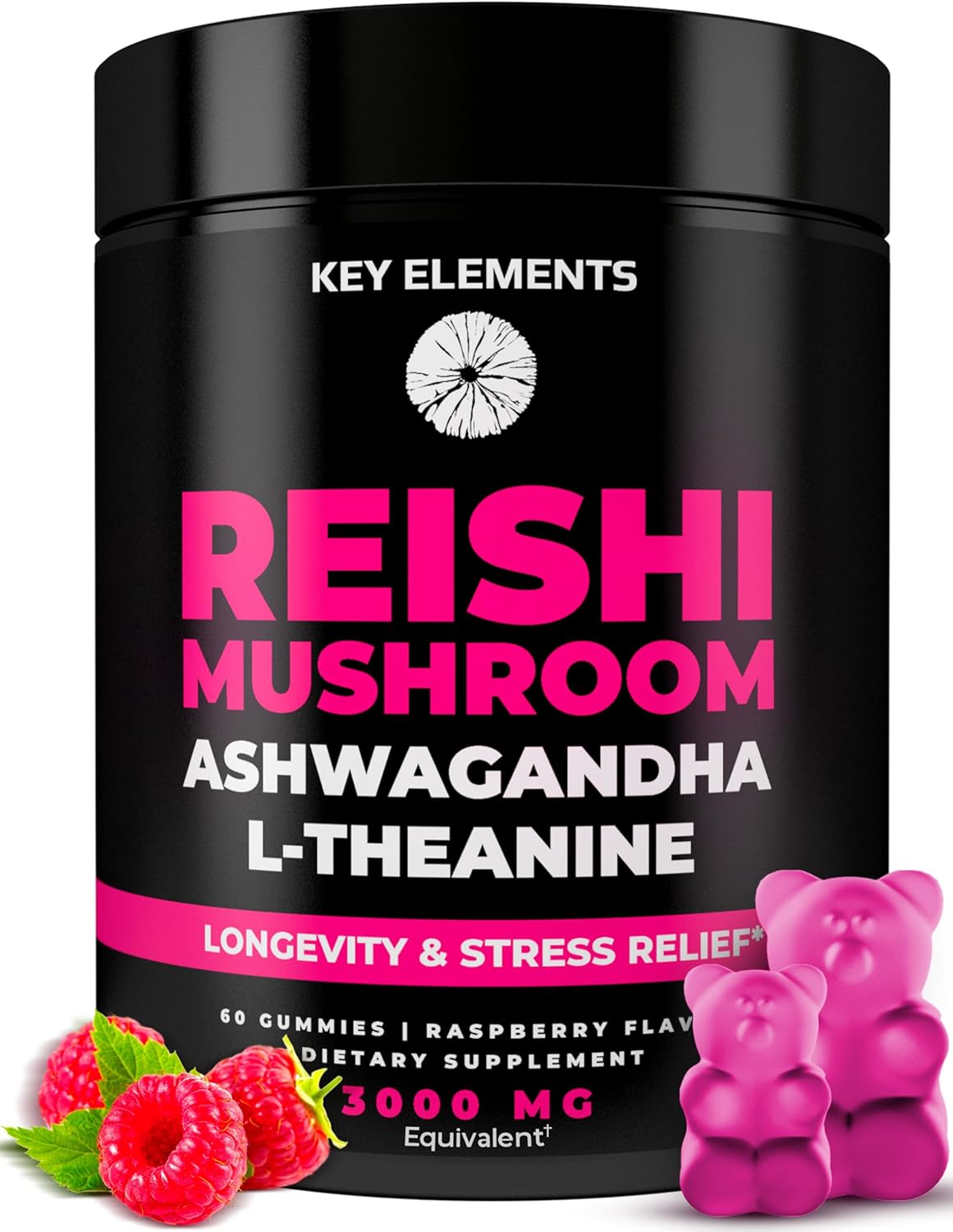 KEY ELEMENTS Reishi Mushroom Gummies and L-Theanine