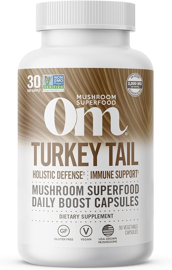 Om Mushrooms Superfood Turkey Tail Mushroom Capsules
