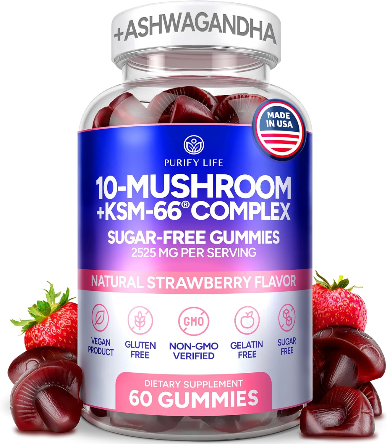 Purify Life Sugar-Free Mushroom Gummies