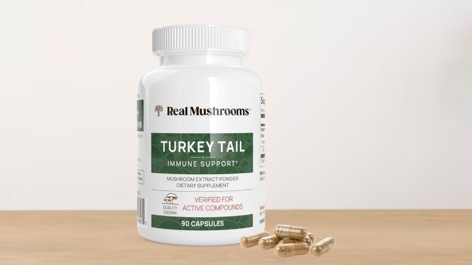 Real Mushrooms Turkey Tail capsules and powder