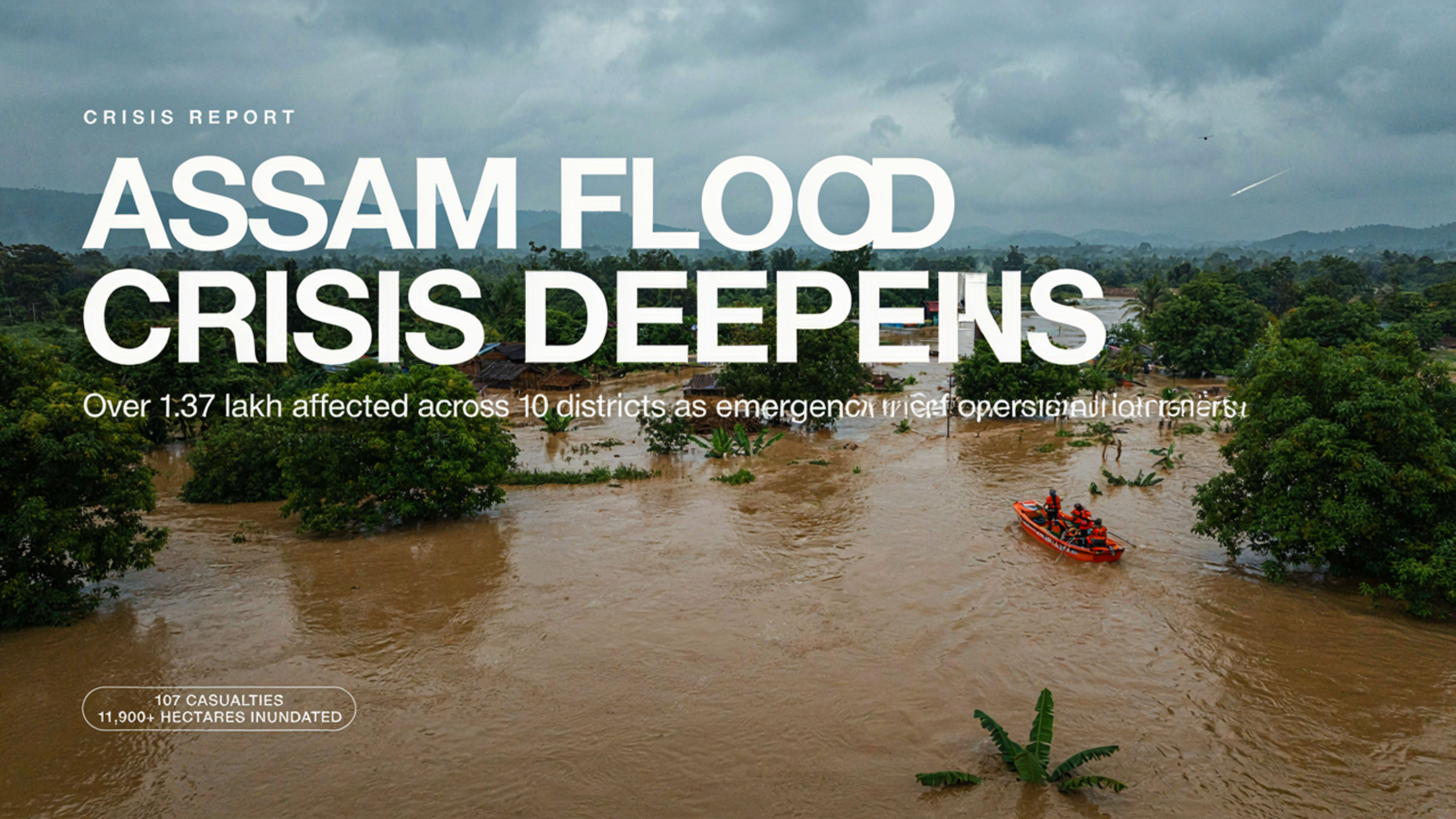 Assam Floods: Death Toll Climbs to 107, Over 1.37 Lakh Affected Across 10 Districts