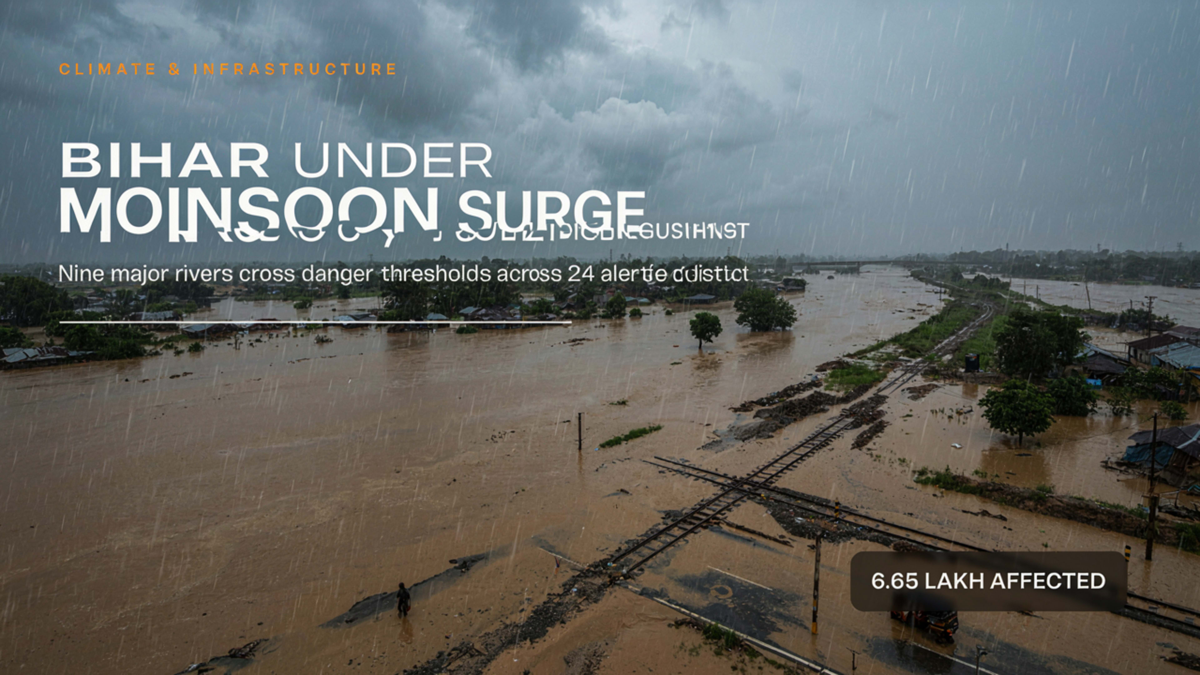 Inundate Bihar as Nine Rivers Swell Past Danger Levels, Disrupting Rail Services