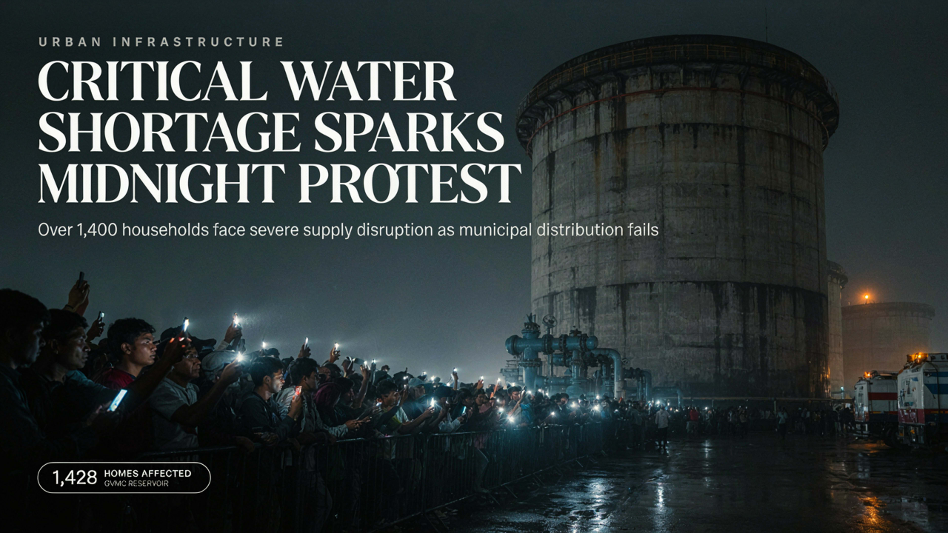 PM Palem Residents Protest at GVMC Reservoir Over Water ...