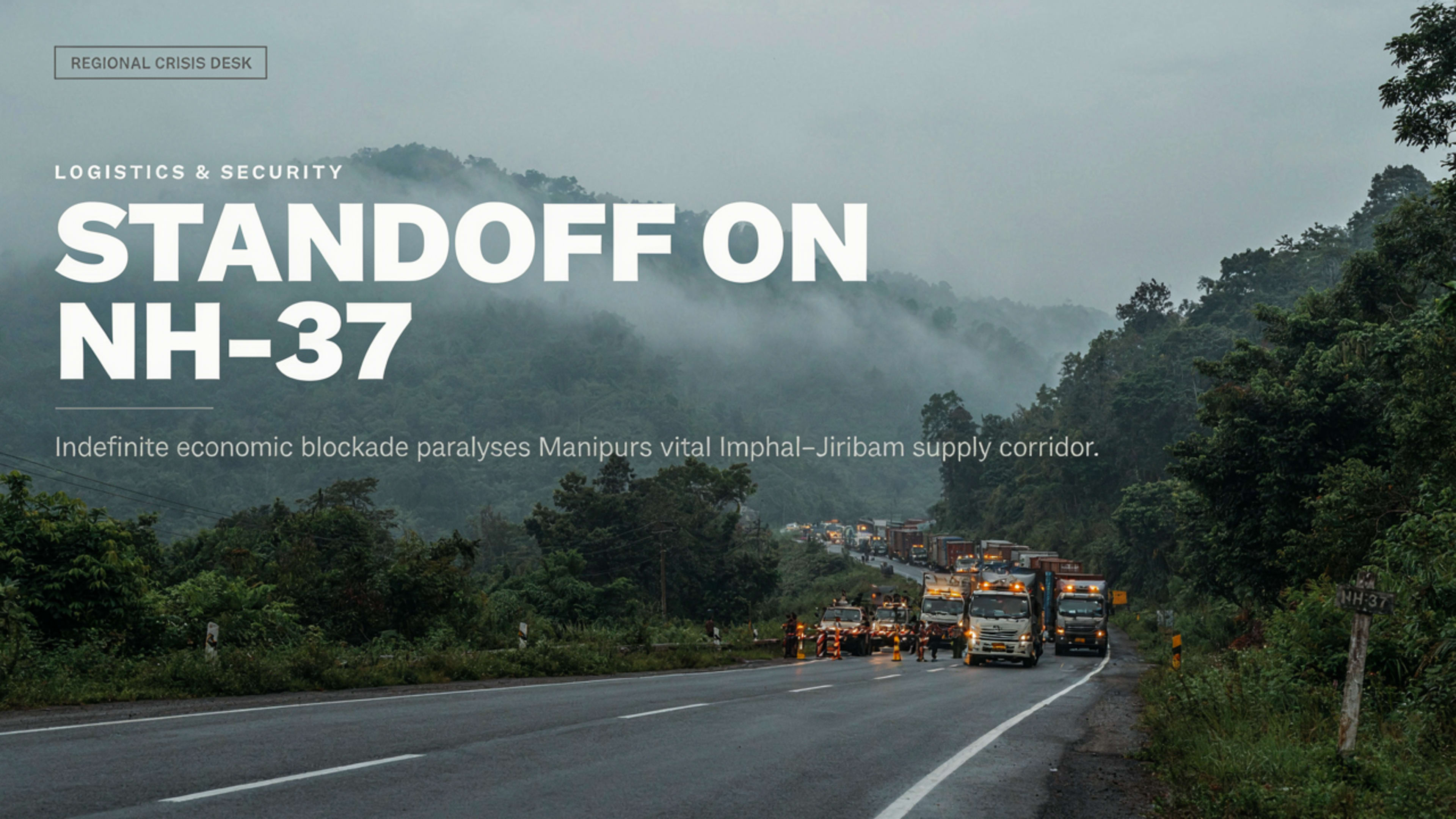 Manipur Economic Blockade Disrupts Imphal-Jiribam Corridor, Security Forces Deployed