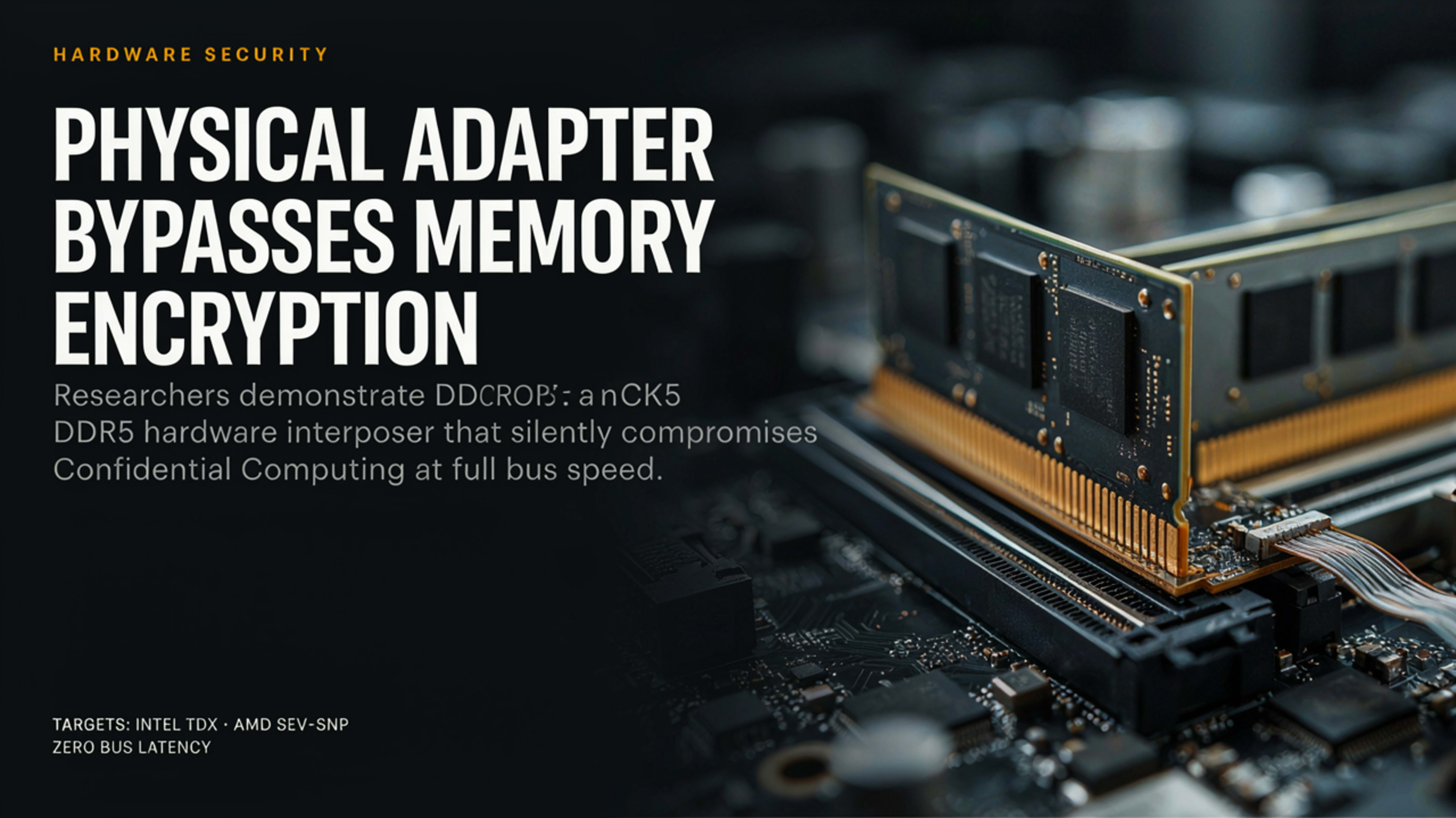 Researchers Demonstrate DDROP Attack Bypassing DDR5 Memory Encryption with Cheap Adapter Plug