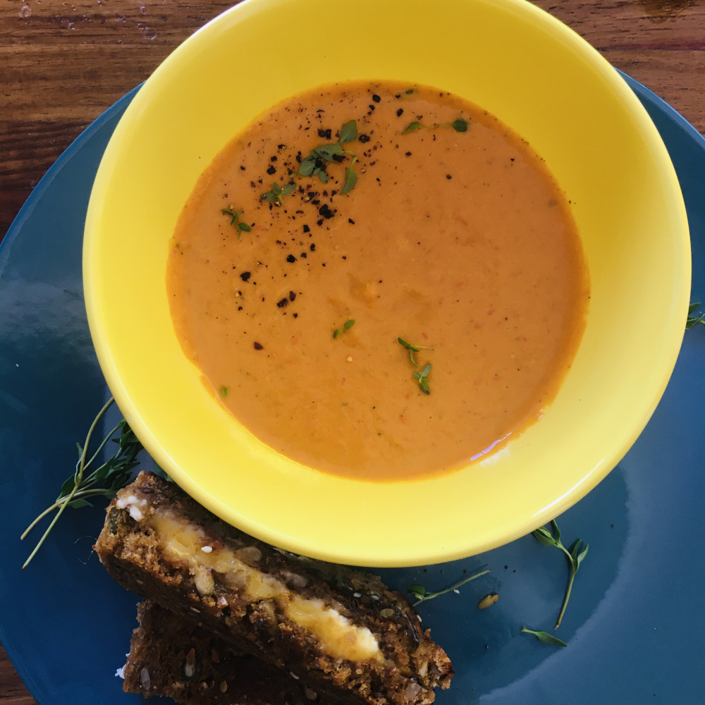 Tomato Soup with Cheesy Toastie Thumbnail